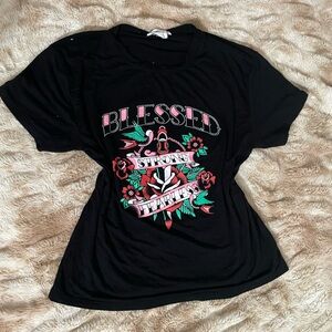 Blessed Strong Fearless Black T-Shirt